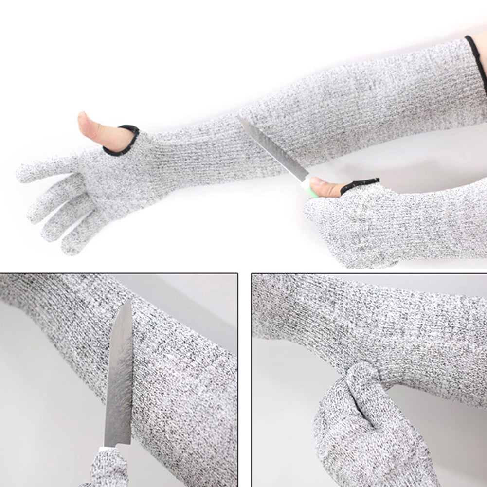 Cheers.US 1Pair Cut Resistant Sleeves with Thumb Hole, Level 5