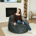 thumbnail image 5 of Big Joe Chilloway Foam Filled Structured Bean Bag Chair Lounger, Charcoal Honeycomb, 5 of 9