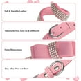 thumbnail image 4 of 2-Pack Rhinestone Cat Collar Soft Suede Glitter Diamond Jewelry Crystal Girl Puppy Collar with Bow for XXS XS Small Medium Female Dogs & Kitten, 4 of 5