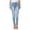 Blue, variant on HXWCHs Plus Size Mom Jeans Women's Denim Jeans with Slim Waist and Gradient Wash Mid Rise Regular Fit Trousers L Blue