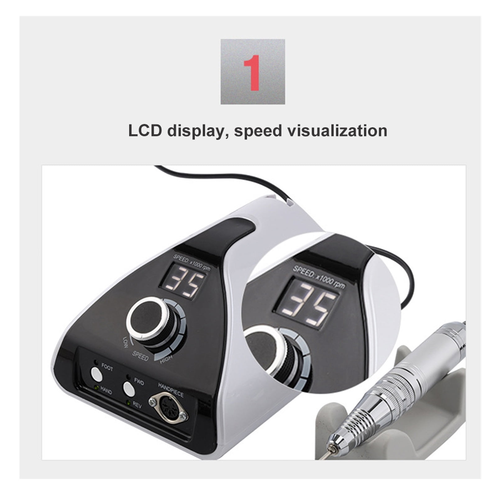 Nail Drill Machine Manicure, 35000RPM Professional Nail Milling, Strong Power Electric Nail Master For Nail Salon Tool ,Low Noise