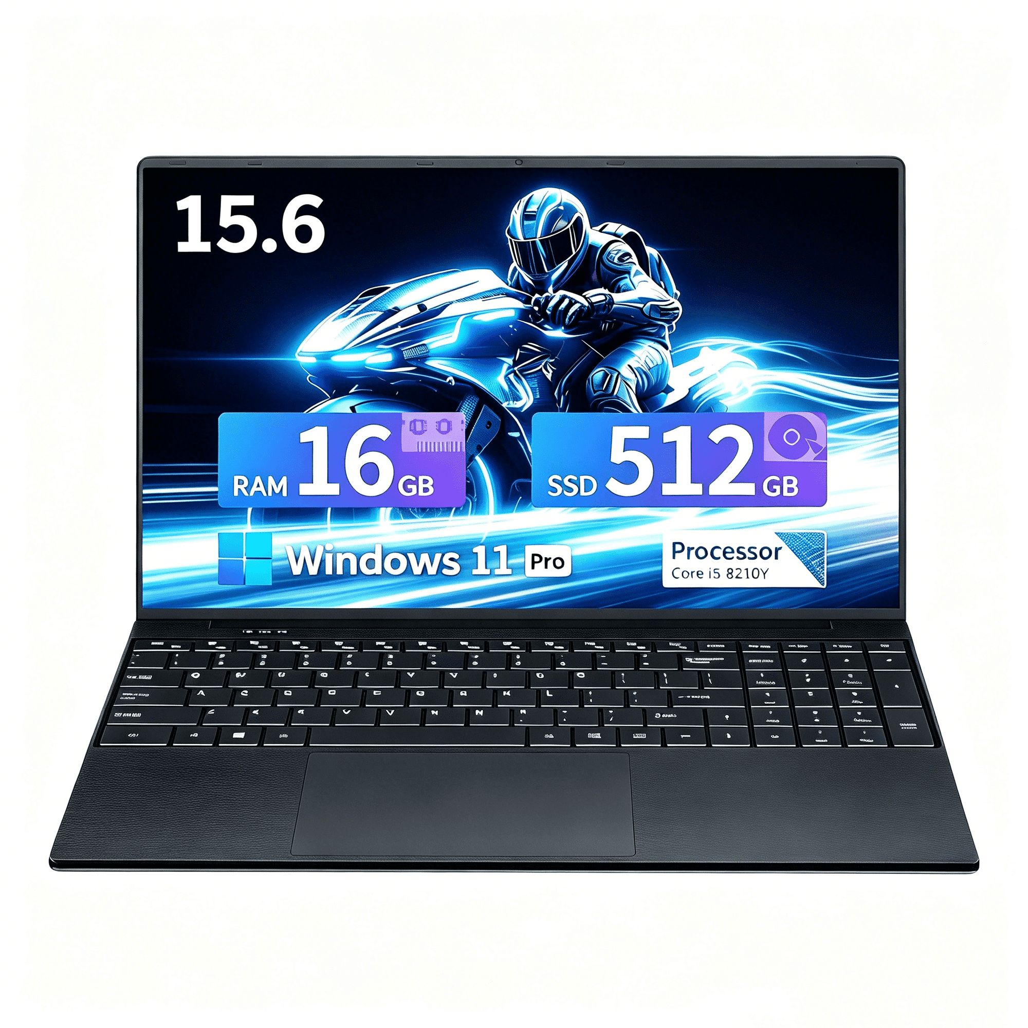 DUNHOO 15.6" Laptop for Business Student, Intel Core i5, 16GB RAM, 512GB SSD, Windows 11 Pro, Full HD IPS Display
