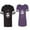 Men Black / Women Purple, variant on Halloween 69 Unisex Couple Matching Cotton Jersey style T-Shirt Contrasting stripes on sleeves (Men Black / Women Heather) (Men XL / Women L)