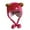 Hot Pink, variant on Inmuld Solid Plush Sheep Horn Earflap Hat with Tie Pom Pom Kids Winter Warm Windproof Beanie 0-3 Years,Hot Pink