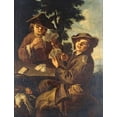 thumbnail image 2 of Francesco, Cipper Giacomo 19x24 Gold Ornate Wood Framed with Double Matting Museum Art Print Titled - Two Peasant Boys Playing Cards, 2 of 4