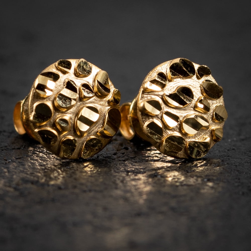 LoveBling 10K Yellow Gold Nugget Earrings 0.64