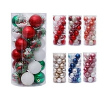CHGBMOK 30 Pcs Red Green White Christmas Balls Ornaments Shatterproof Holiday Festive Wedding Hanging Ornaments Christmas Tree Decoration (6cm/2.36")