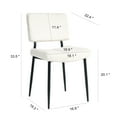 thumbnail image 4 of Modern Beige simple dining chair Fabric Upholstered Chairs home bedroom stool back dressing chair black metal legs(set of 2), 4 of 17
