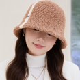 thumbnail image 5 of Warm Winter Hat Knitted Hat Women Winter Bucket Hat Thick Color Matching Soft Sun Uv Protection Short Brim Windproof Cold, 5 of 5