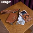thumbnail image 3 of Wrangler Aztec Keychain Wristlet Wallets for Women Western Dual Pouch Wristlet Credit Card Holder Wallet with Zipper Pocket, Aztec-Brown, 3 of 7