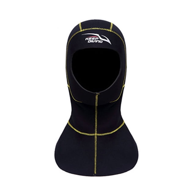 Sonducket Keep Diving DH-321 Gorro de buceo de 3 mm A prueba de frío Cubierta de cabeza de capucha de color sólido flexible Natación Surf Sombrero Deportes acuáticos Línea amarilla L Sonducket OD002585-08B