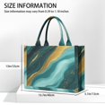 thumbnail image 3 of Large Capacity Tote Bag,Teal Gold Marble Pattern Handbag Fashion Luxury Tote Bag,15.7"x13"x 5.1" Inches,Laptop Compatible, 3 of 6