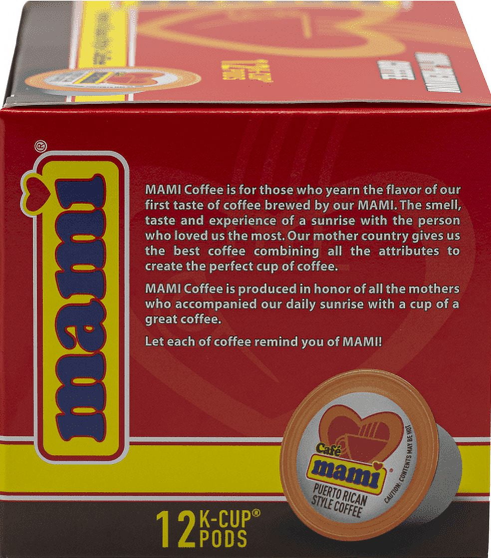 Cafe Mami Puerto Rican Style Medium Roast Coffee K-Cups 12 Count Compatible with Keurig
