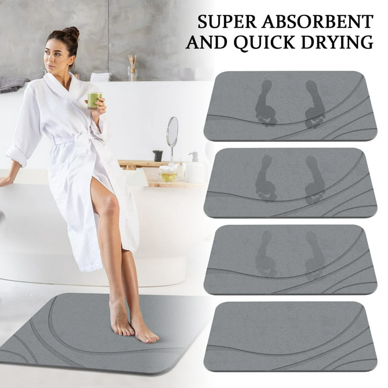 Durablez Bath Mat Fast Water Absorbing Diatomite Stone Mat Grey Bath Mat Anti Slip Pad