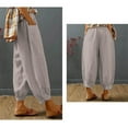 thumbnail image 4 of Pants for Women Pants for Women Casual Summer Elastic High Waist Linen Pant Pockets Trouser Pants for Women Casual Summer, 4 of 5