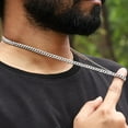thumbnail image 3 of 6 Ct Lab Created Moissanite Diamond 6MM Width Cuban Link Chain Necklace For Men In 14k Yellow Gold Over 925 Sterling Silver 24" Length(Color G-H,Clarity VVS1), 3 of 7