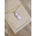 thumbnail image 2 of Gold Wire Wrapped Rainbow Aura Quartz Necklace Healing Crystal Necklace, 2 of 9