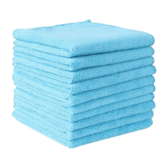 10/5/3/1pcs Thicken Microfiber Car Cleaning Towels Soft Quick Drying Windows Mirrors Wiping Rags Home Double Layer Clean Cloths Sky Blue 10PC