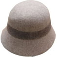 thumbnail image 2 of CoCopeaunts Elegant Womens Bucket Hat Soft Wool Felt Cloche Bowler Hat Autumn Winter Church Two-Colors Knitted Hats for Girl, 2 of 8
