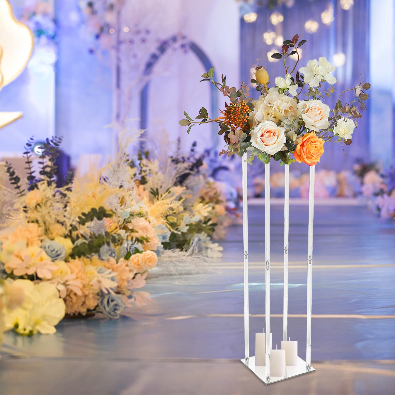 New Style Wedding Column Decoration Ideas Wedding Flower Stand Clear  Acrylic Crystal Floral Stand Display Pillars Wedding Props Decor468 From  Weddingdecorworld, $29.19