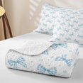 thumbnail image 4 of Erosebridal Blue Princess Bowknot Twin Quilt Set,Kawaii Bows Twin Coverlet Set For Teens Girls,2 Pieces, 4 of 7