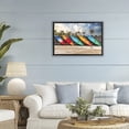 thumbnail image 2 of Stupell Industries Colorful Kayaks And Palms Black Framed Floater Canvas Wall Art design by Richard Silver, 21 x 31, 2 of 9