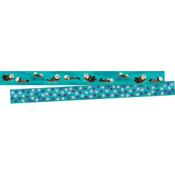 Barker Creek Double-Sided Border, Sea & Sky Sea Otters, for Bulletin Boards, Reception Areas, Halls, Break Rooms, Office, School, Home Learning Decor, 3” x 35’ (930)