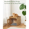 thumbnail image 2 of Cat Litter Box Enclosure, PE Rattan Hidden Kitty House, Natural, 2 of 6