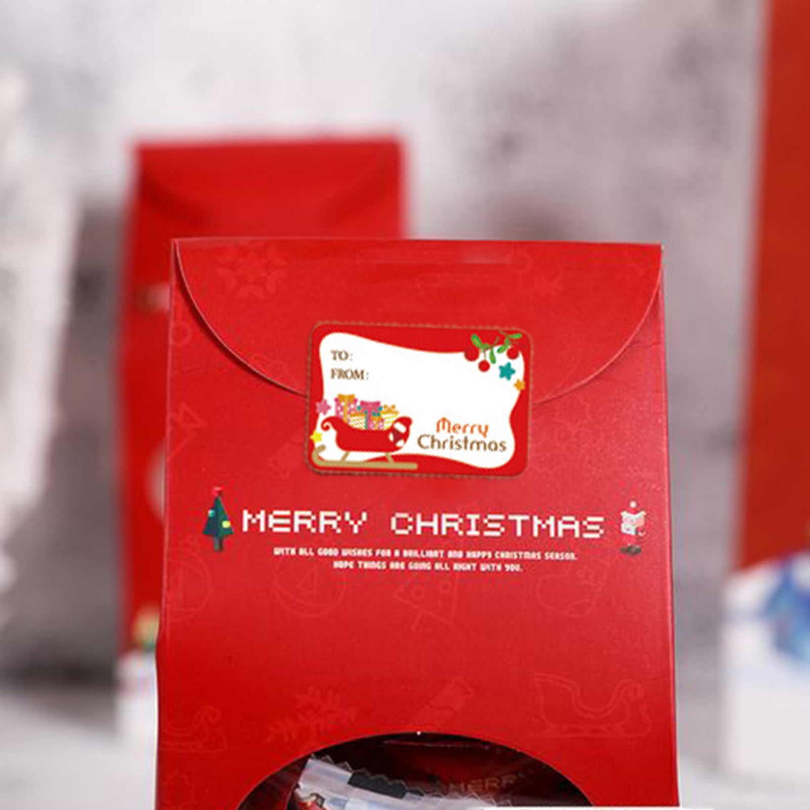 AYYUFE 60Pcs Christmas Gift Name Tags Good Sealing Effect Square Self-adhesive Bright Color Package Stickers for Envelope Sealing Christmas