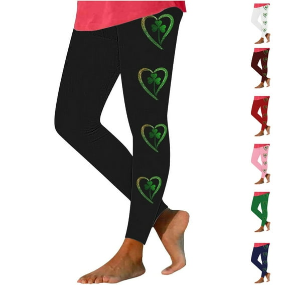 Perfectbot St. Patrick's Day Print Leggings for Women High Waisted Workout Yoga Pants Size S-3XL