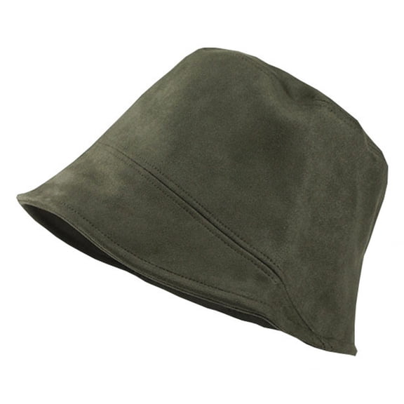 ROZYARD Trendy Niche Basin Hat Solid Color Suede Fisherman Hat Autumn Winter Bucket Cap Gift for Female Couples Girlfriend