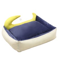 PureCasa Detachable Soft Dog Cat Bed for Autumn Winter, Plush Fluffy Pet Bed Kennel Cushion Sleeping Pad for Small Medium Large Cats Dogs, Solid Color, Modern Decor, Rectangle, 1 Pack, L, Beige