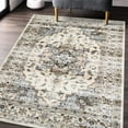 thumbnail image 2 of FairOnly 8' x 10' Washable Rug Vintage Distressed Area Rug Non Slip Low Pile Carpet for Living Room Bedroom Office, Brown, 2 of 7