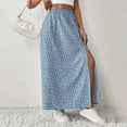 thumbnail image 6 of WRKEKC Flowy Skirts for Women Floral Print Side Split High Waist A Line Midi Skirt with Flowy Georgette, 6 of 7