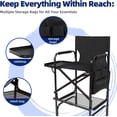 thumbnail image 5 of zenicham Portable Tall Directors Chair with Foldable Tabletop, Back Support, and Storage Bags for Makeup Artists, 5 of 7