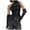 Black, variant on Women's Summer Sleeveless Asymmetrical PU Leather Tank Top Arm Warmers - Streetwear Solid Color Vest