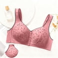 thumbnail image 4 of HVOBTTY Women's Wireless Push Up Bra, Plus Size Bra for Women, Women's Plus Size Wireless Front Closure Gathered LightweightCup Bandeau Style Everyday Bras Hot Pink, Hot Pink, 4 of 4