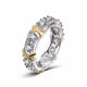 thumbnail image 4 of Anillo De Banda Exquisito Anillo X De Dos Colores Anillo Cruzado De Diamante Completo Anillo De Banda De Platino Anillo De Promesa Para Mujer Chica Advancent AP006377-01, 4 of 6