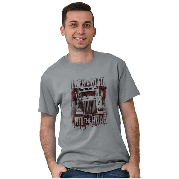 Lock n Load Hit Road Trucks Driving Men's Graphic T Shirt Tees Brisco Brands M