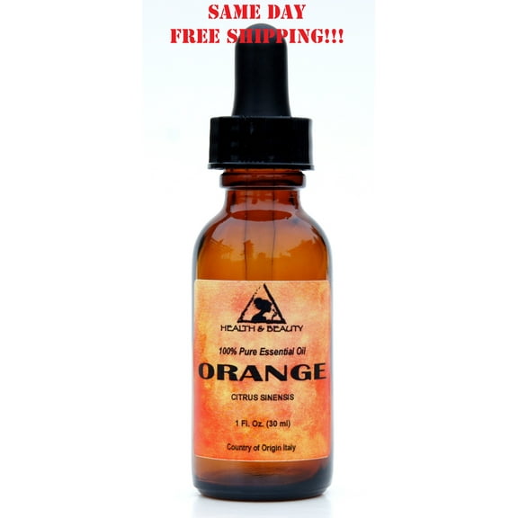 ORANGE ESSENTIAL OIL ORGANIC AROMATHERAPY 100% PURE GLASS DROPPER 1 OZ, 30 ml
