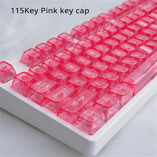 Transparent Jelly Keycap Set 115 Key Custom Pink Cap Artisan