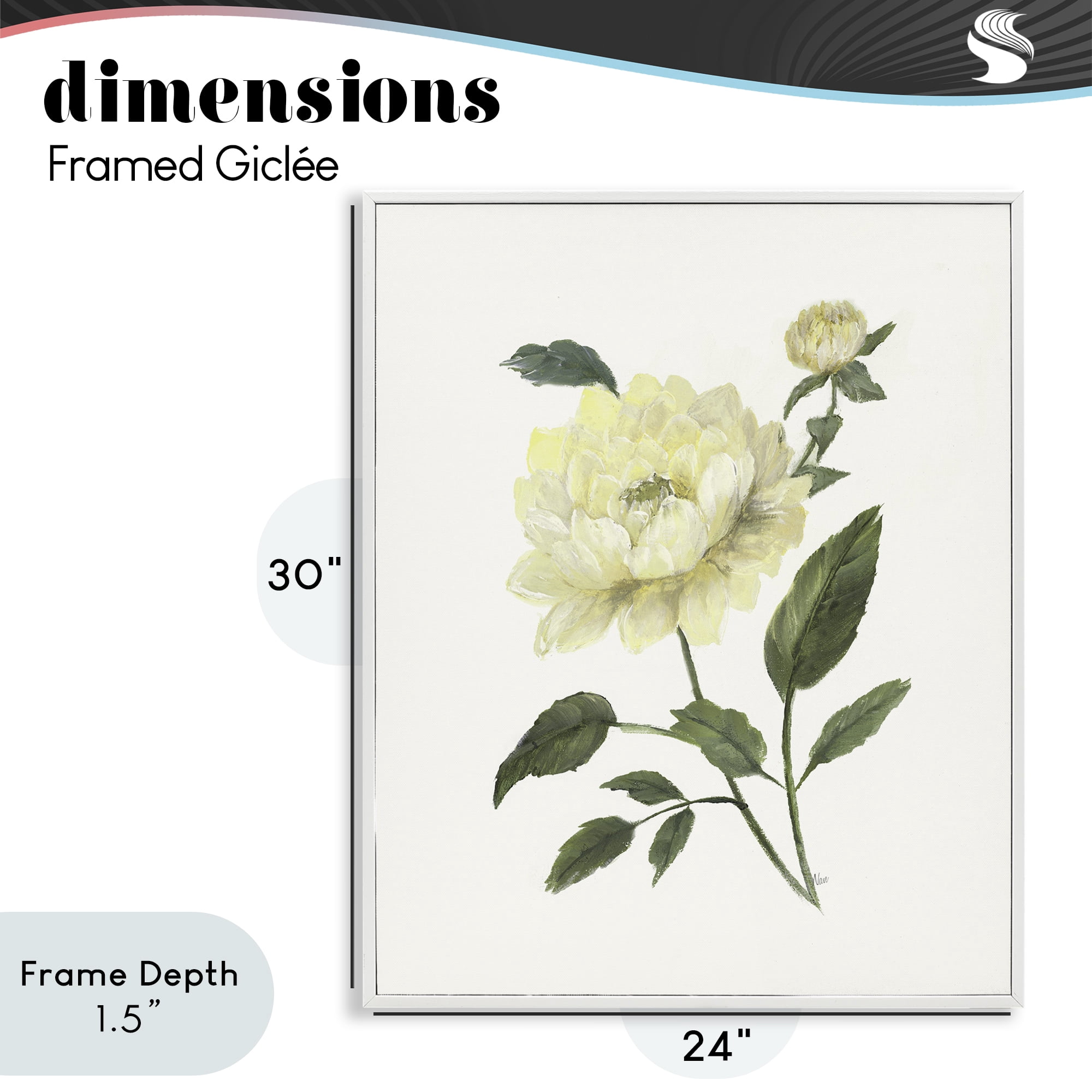 Stupell Industries Cream Garden Peony with Buds White Framed Giclee Art, design by Nan