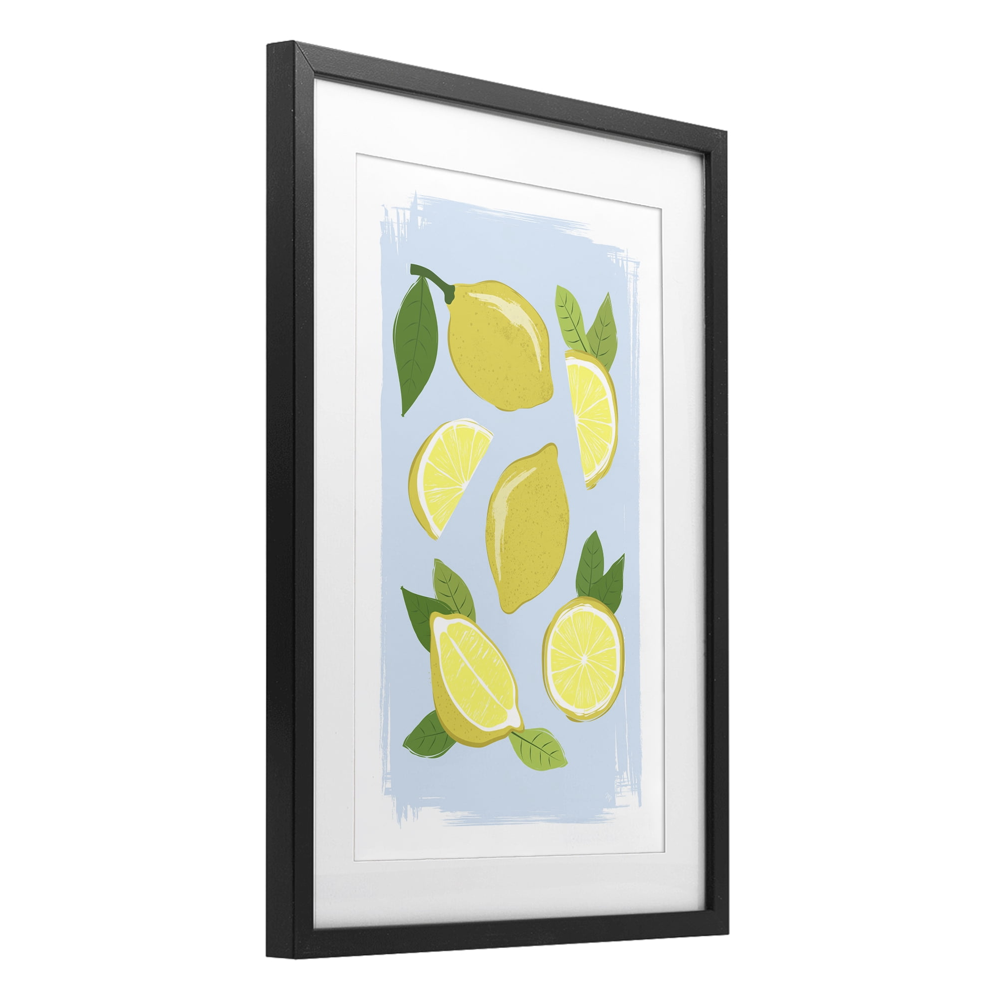 Stupell Industries Pastel Summer Lemons Black Framed Print Under Glass, design by Martina Pavlova
