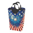 thumbnail image 1 of DouZhe 50L Rectangular Laundry Basket, Patriotic American Star Stripes Prints Waterproof Foldable Laundry Hamper with Aluminum Handles, 1 of 6