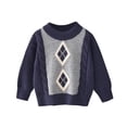 thumbnail image 7 of hengsof Children'S Diamond Pattern Preppy Sweater, Knitted Pullover Long Sleeve Classic Warm Top, Soft Color Block Knitted Top, 7 of 7