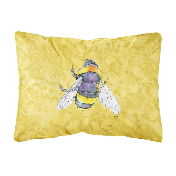 Carolines Treasures 8852PW1216 Bee on Yellow Canvas Fabric Decorative Pillow, 12H x16W, multicolor