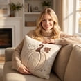 thumbnail image 4 of Halloween Throw Pillow Covers 18x18 Inch, Soft Plush Pumpkin White Decorative Square Pillowcases, Farmhouse Holiday Cushion Covers for Sofa Living Room Home Fall Halloween Thanksgiving Decor, 4 of 5