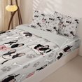 thumbnail image 2 of Manfei Cartoon French Bulldog Zipper Full Size Comforter Sets with Fitted Sheet and 2 Pillowcases, Cute Dog Paw Zipper Bedding Set, Light Gray, Gray Reversible, 4 Pieces, 2 of 7