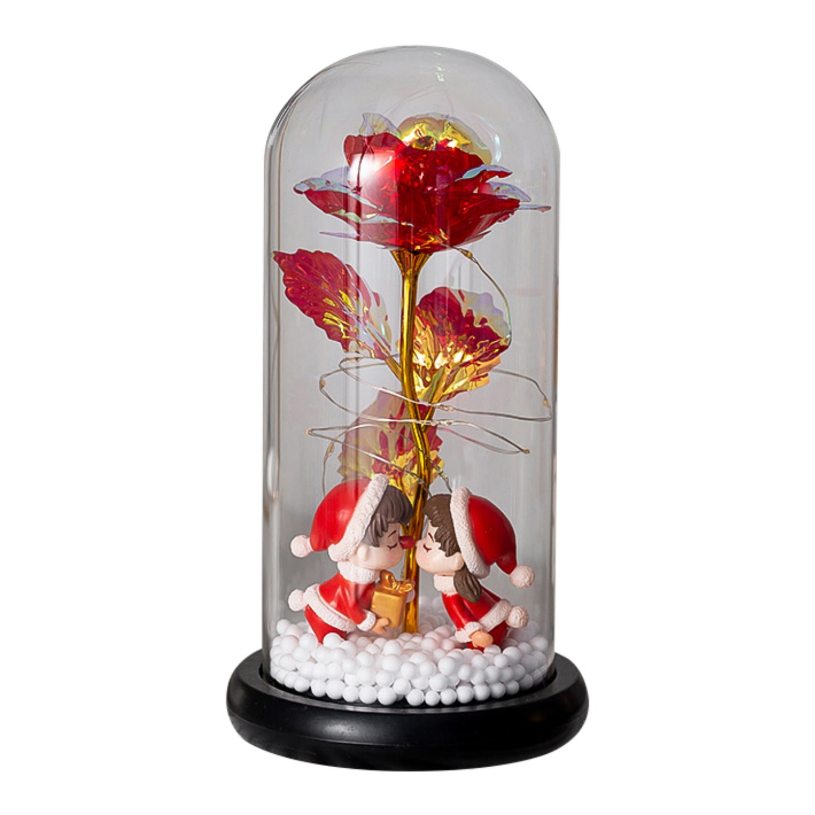 Birthday Gift for Women,Rose Flower Gifts for her,Artificial Flower Lasts in A Glass Dome