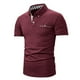 thumbnail image 5 of Mens Casual Manga Corta Botón Abajo Camisas Red Empalme Solapa Camiseta Superior, Poliéster Ligero para el Invierno, 5 of 9